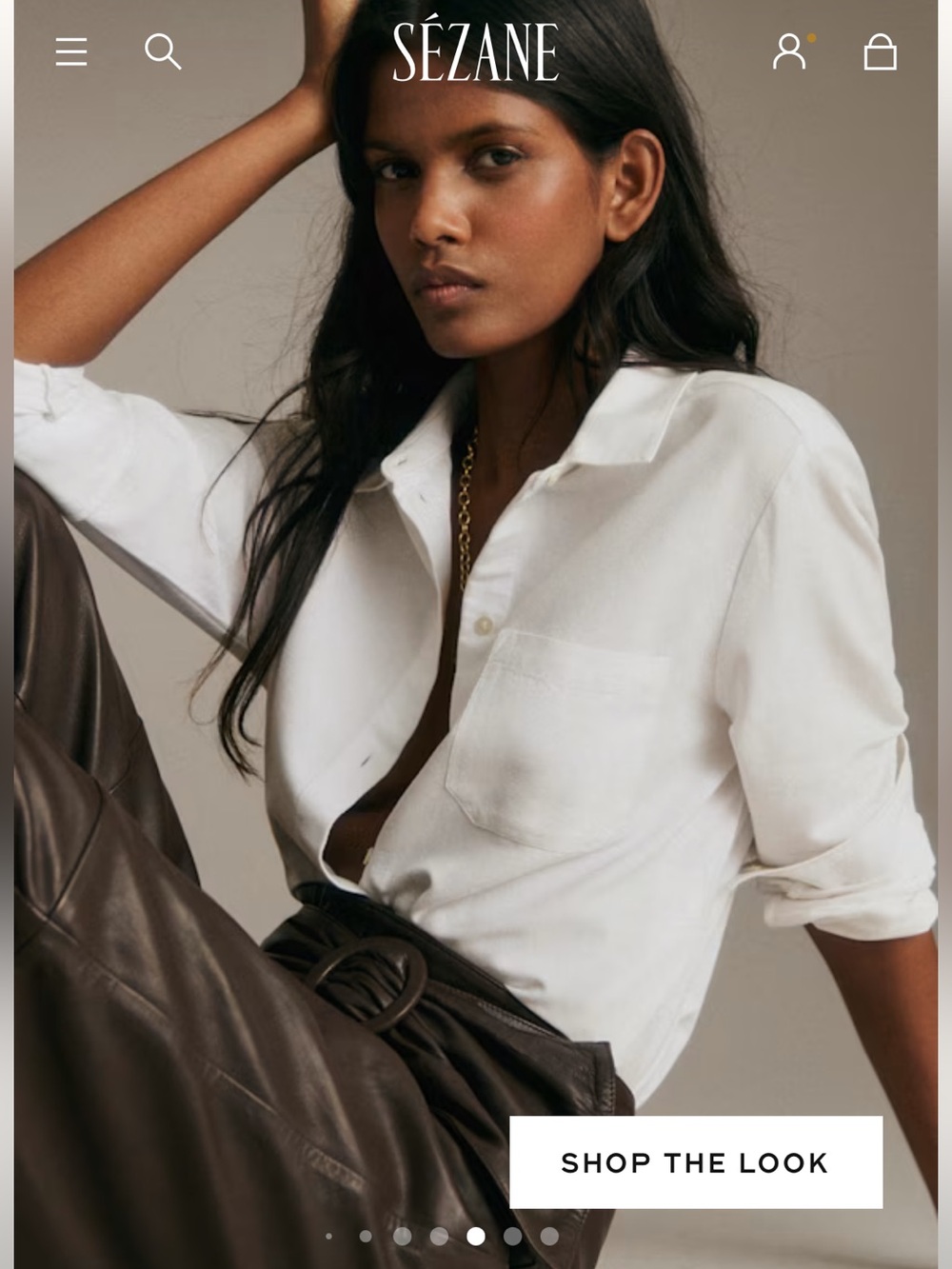 Sezane tomboy shirt white 34
